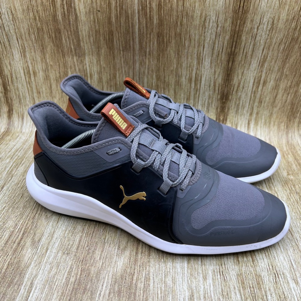 Puma Ignite Fasten8 Golf Shoes Men's 11 Grey Black Copper Spikeless 193000-01
